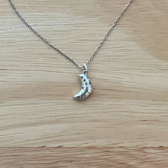 Silver Croissant Necklace - Picture 2 of 5
